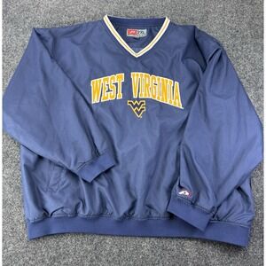 West Virginia Mountaineers Pro Player Navy V-Neck Pullover Jacket 2XL